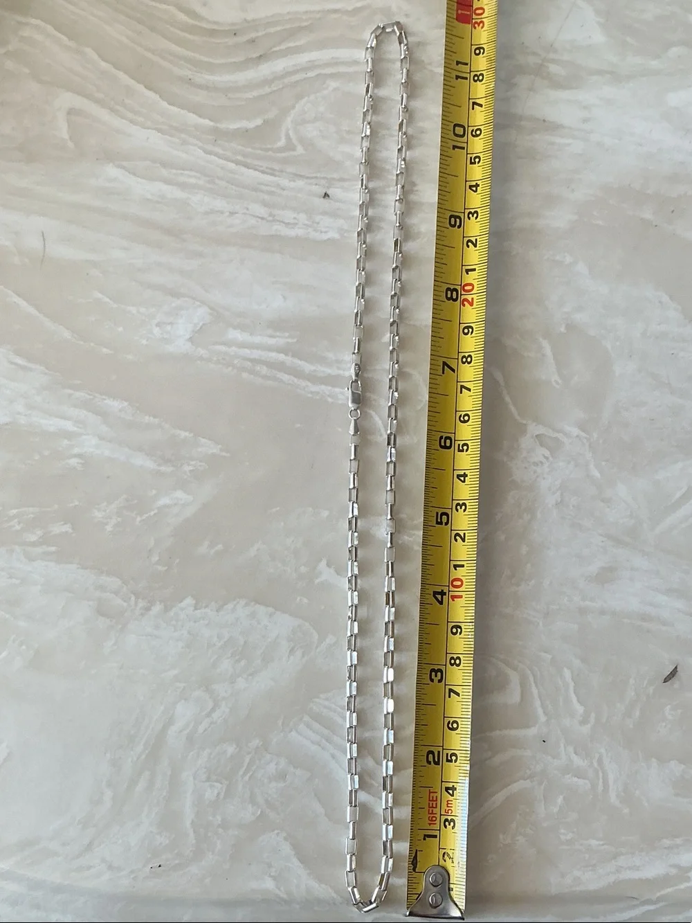 Sterling Silver Box-Link Chain Necklace - Silver